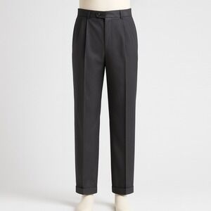 Louis Raphael LR2 Men's Black Gabardine Dress‎ Pants Pleated Cuffed 36x30 NEW